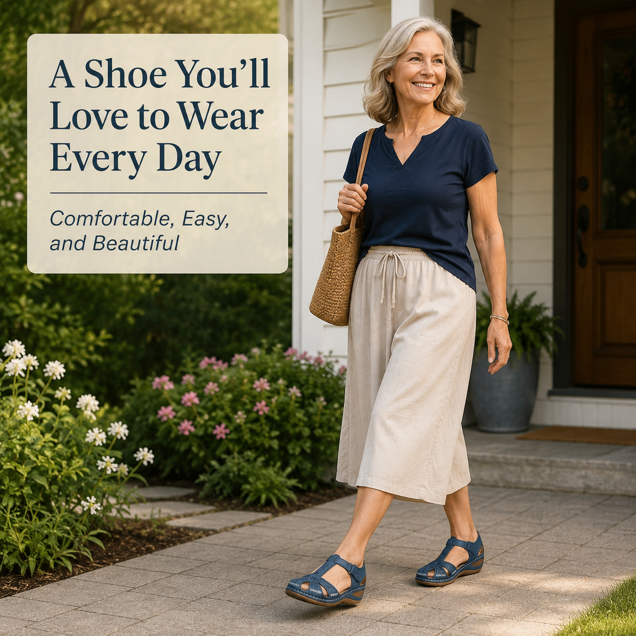 Damen-Wanderschuhe mit bestickten Ausschnitten – bequeme, rutschfeste Mary-Jane-Sandalen für den Alltag