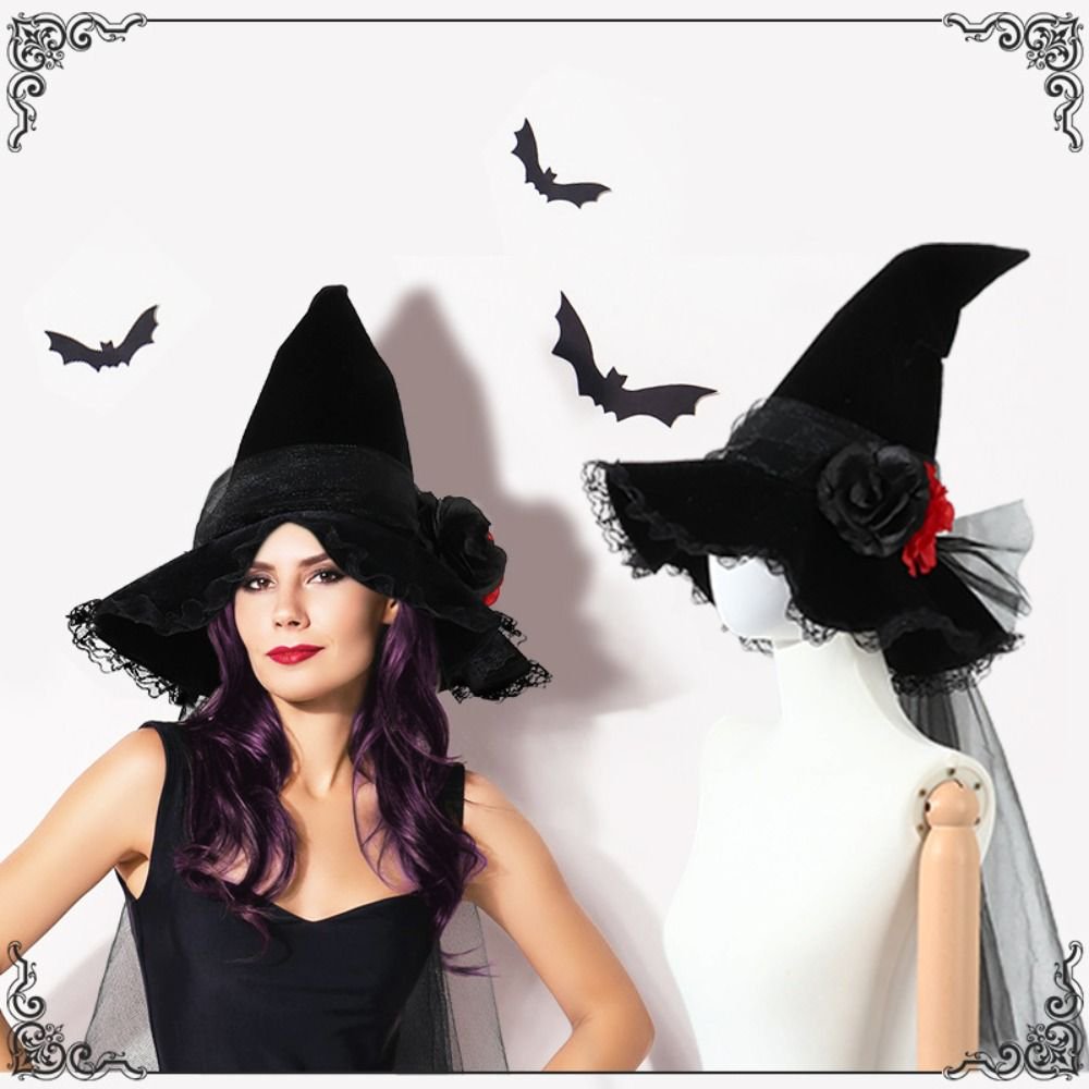 Baroque gothic witch hat Halloween accessory