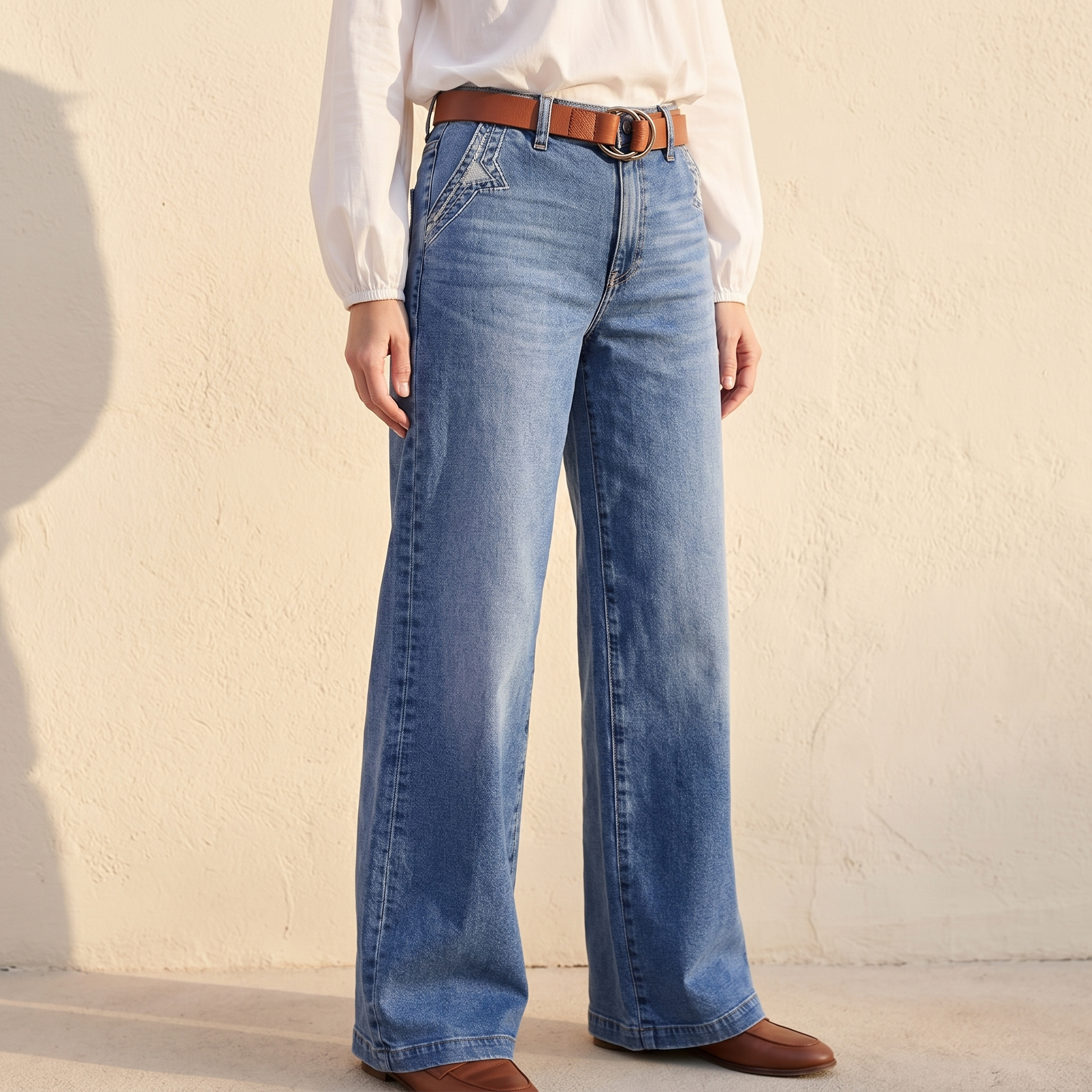 Women's Vintage Wide-Leg Flare Jeans