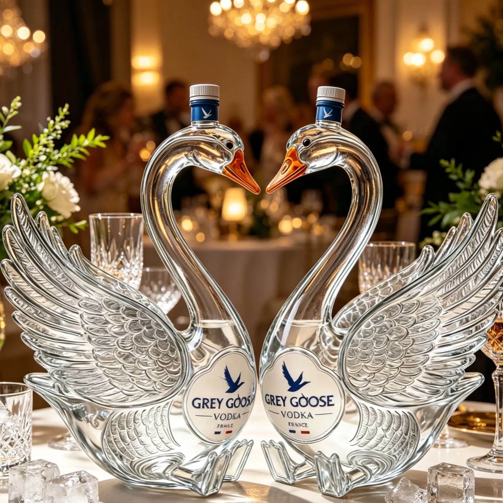 Elegantes Schwanen-Dekanter-Display – romantisches herzförmiges Herzstück für die Hausbar und luxuriöse Dekoration