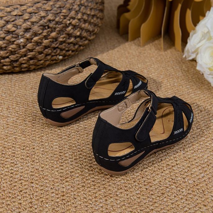 Damen-Wanderschuhe mit bestickten Ausschnitten – bequeme, rutschfeste Mary-Jane-Sandalen für den Alltag