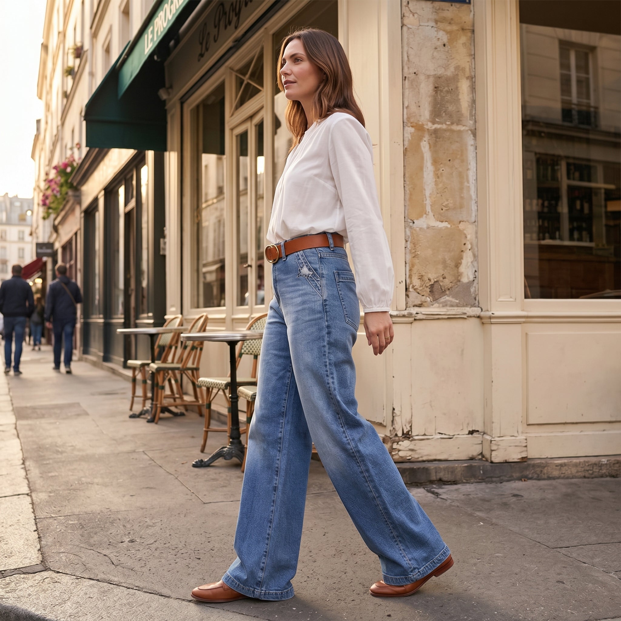 Women's Vintage Wide-Leg Flare Jeans