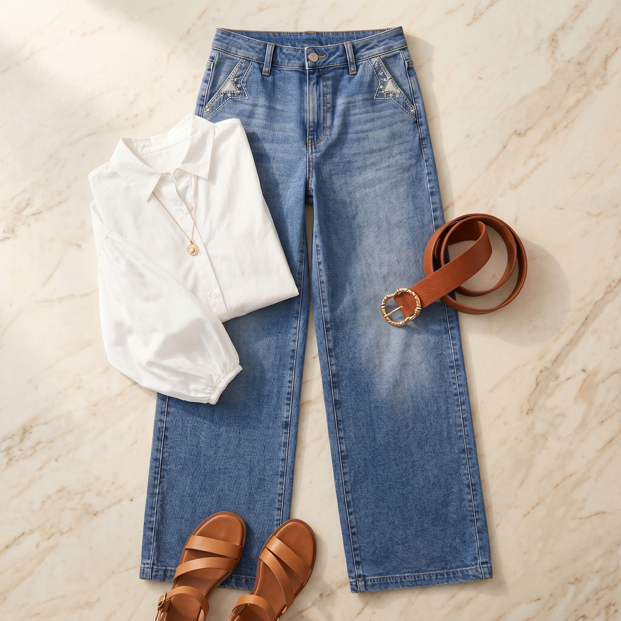 Women's Vintage Wide-Leg Flare Jeans