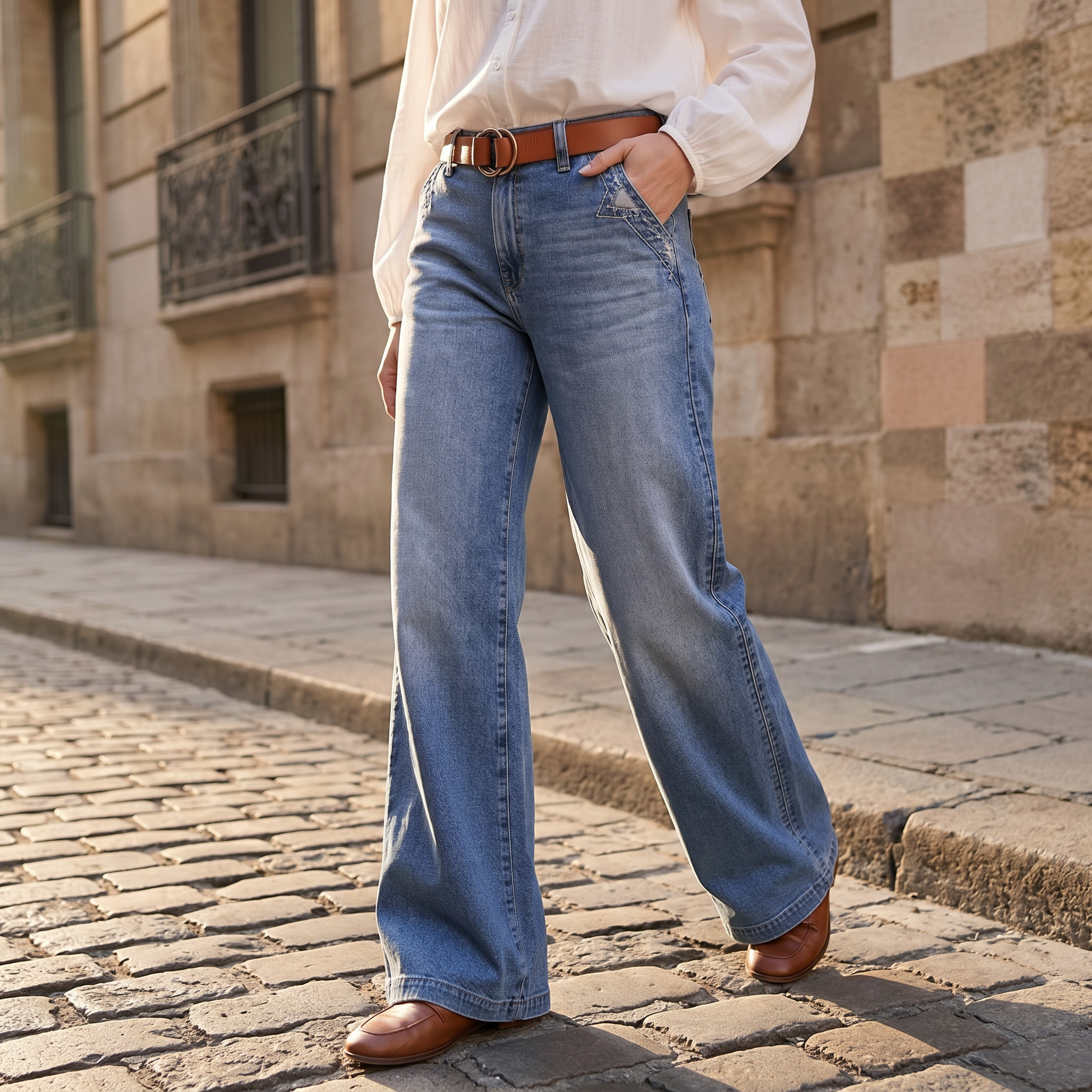 Women's Vintage Wide-Leg Flare Jeans