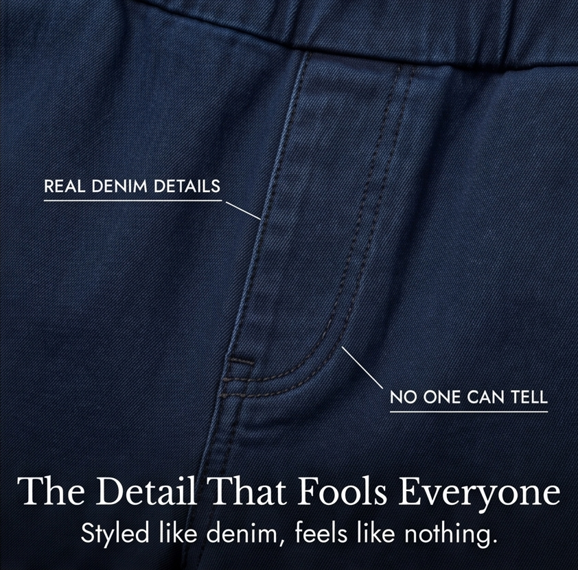 Drawstring Wide-Leg Comfort Jeans