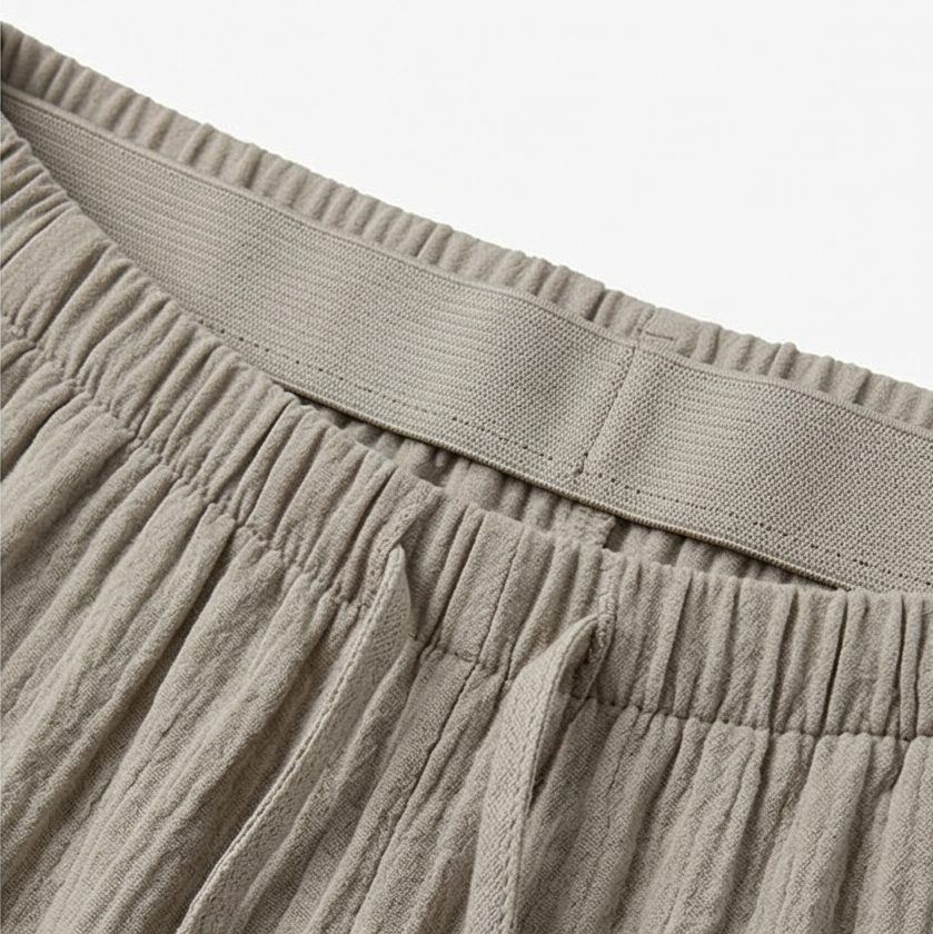 Crinkle Textured Wide Leg Pants