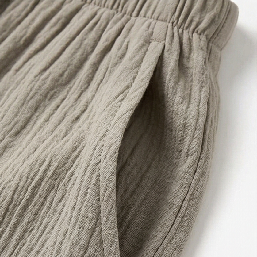 Crinkle Textured Wide Leg Pants