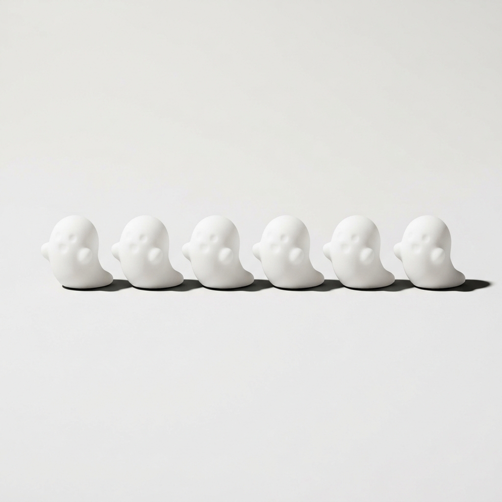PuffyPal set of three white ghost mini squishies