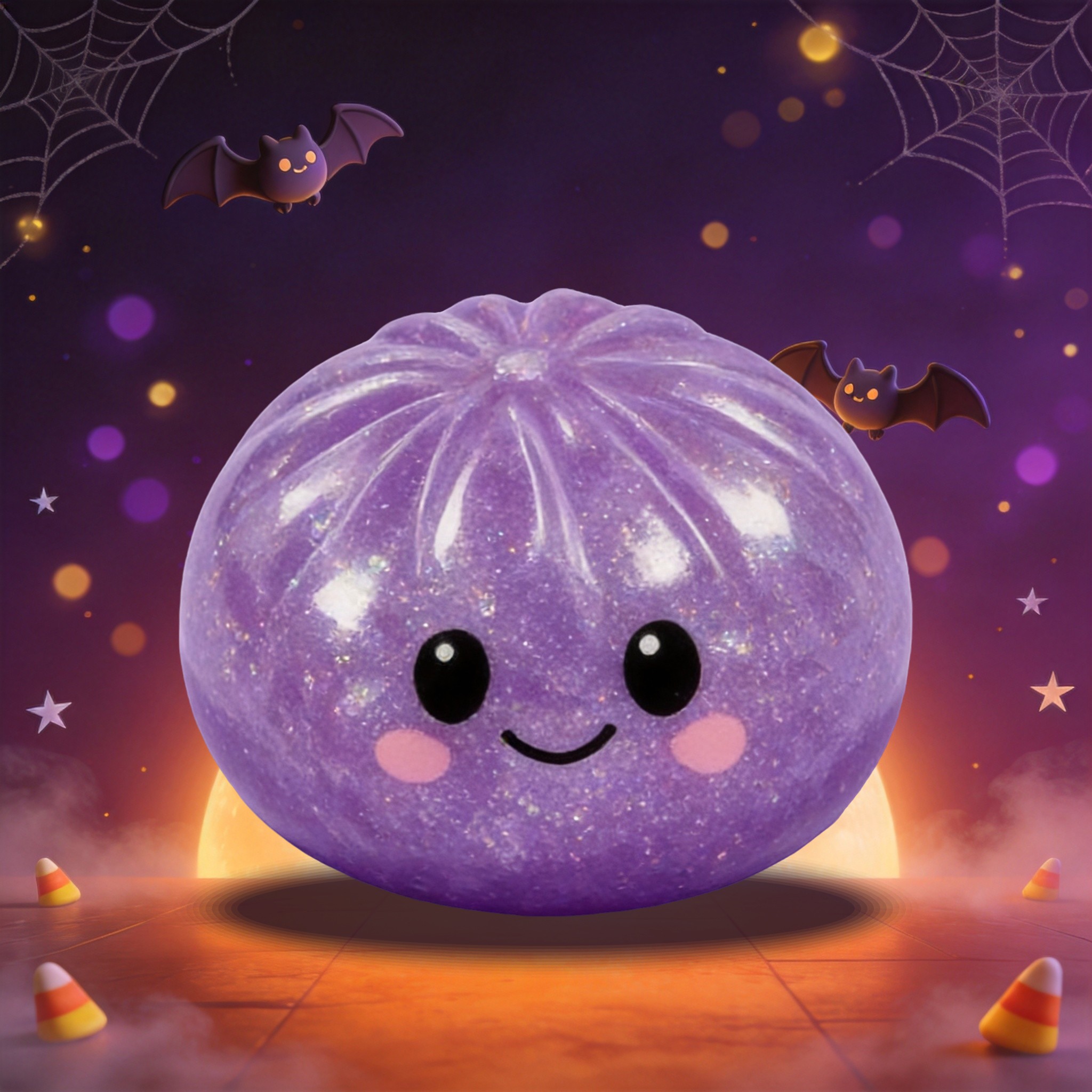 Halloween Purple Steamed Bun-Shaped Silicone Squeeze Toy 🫓