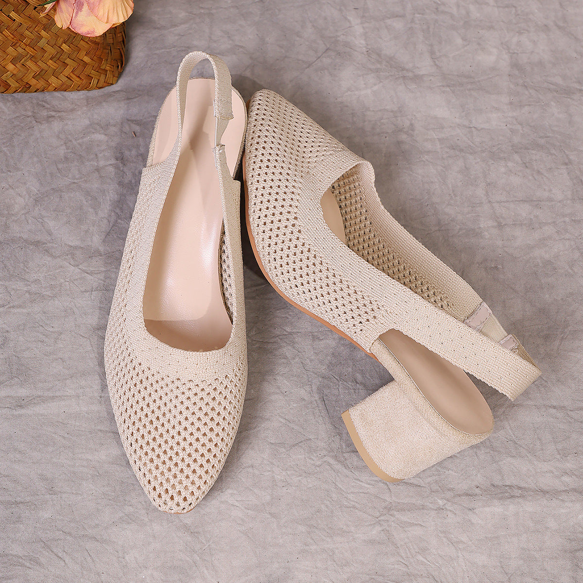 Breathable High-Heel Slipper Sandals for Women