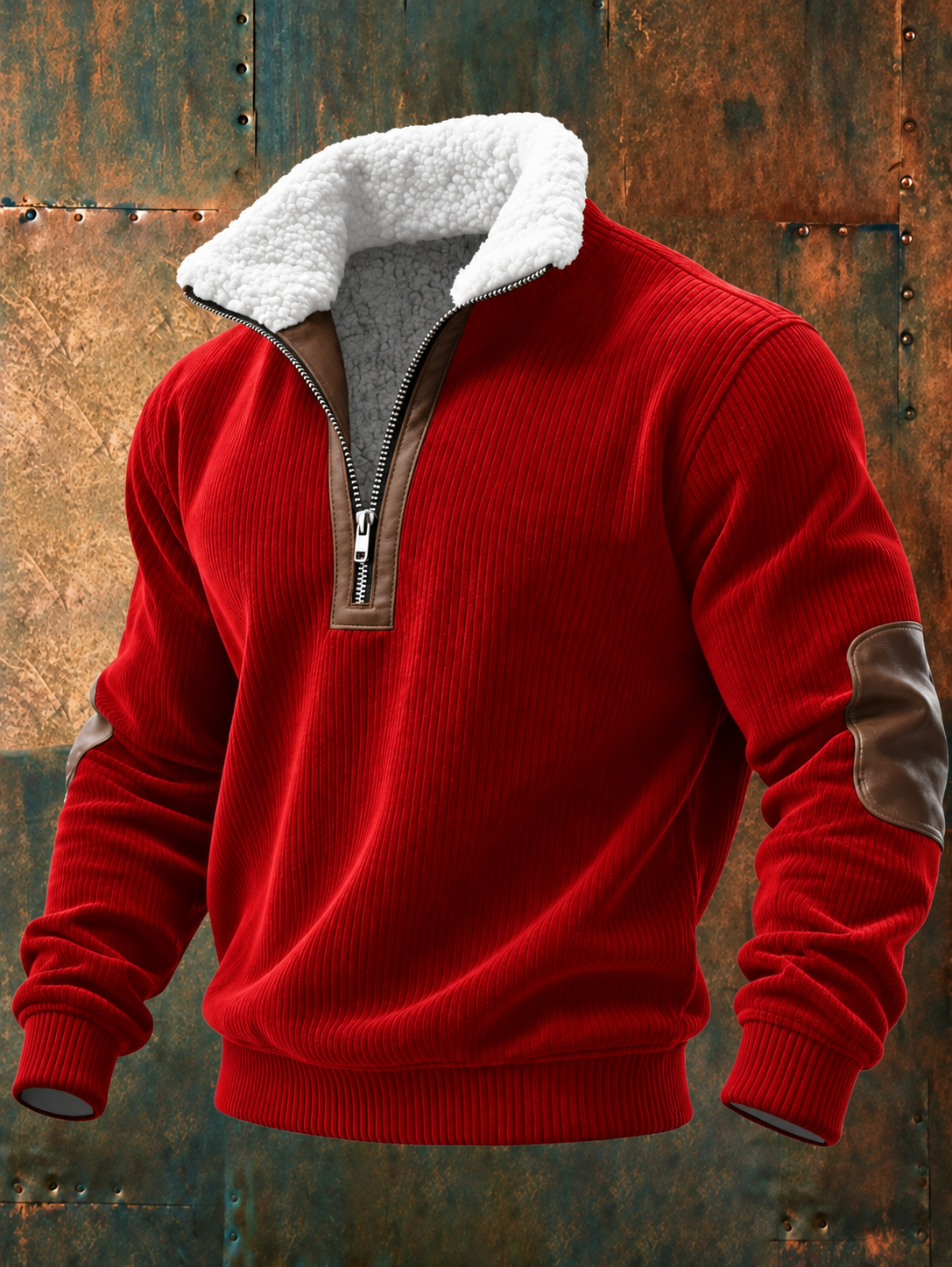 🛠️ Men’s Casual Stand Collar Top Quarter-Zip Fleece Pullover