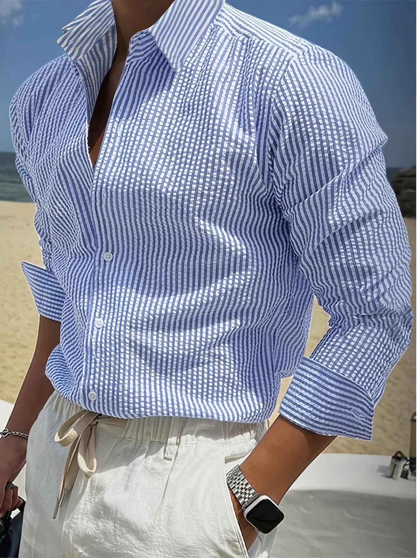 Blue and White Stripes