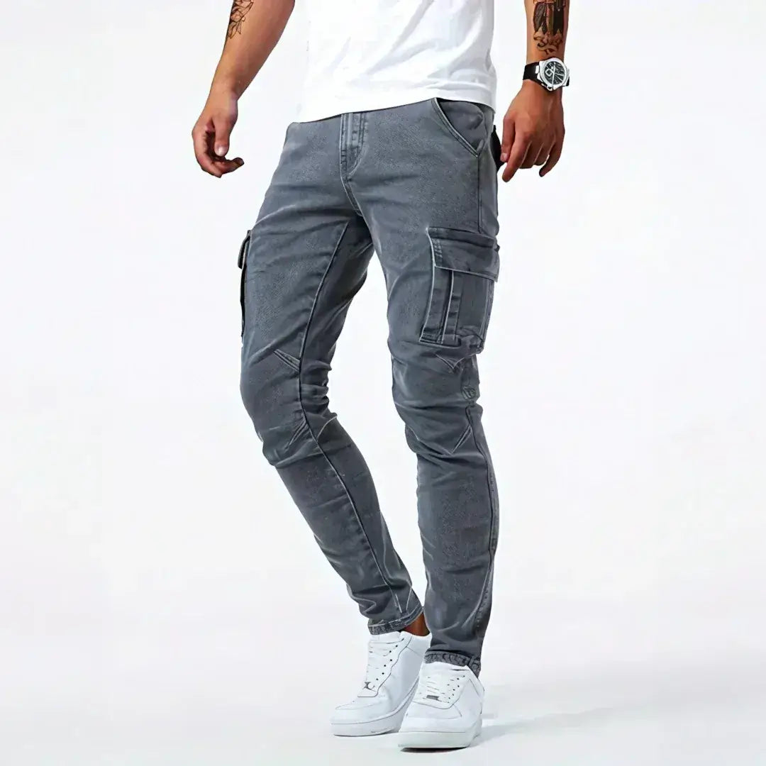 Andre Ferran Cargo Denim Jeans Side Profile