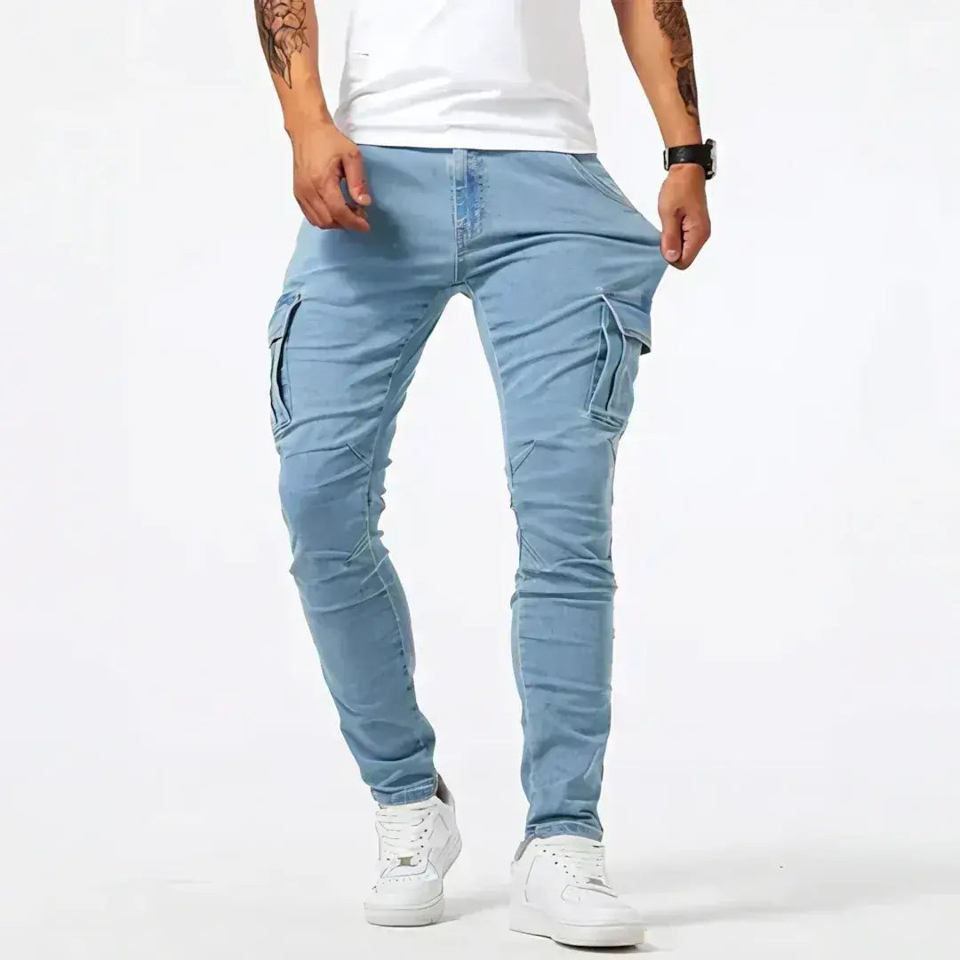 Andre Ferran Cargo Denim Jeans Back and Pocket Details