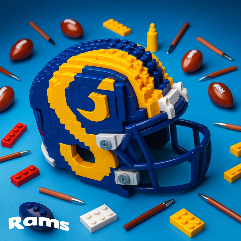 🔥 Last Day 49% OFF | 🏈Football Team Building Block Helmet