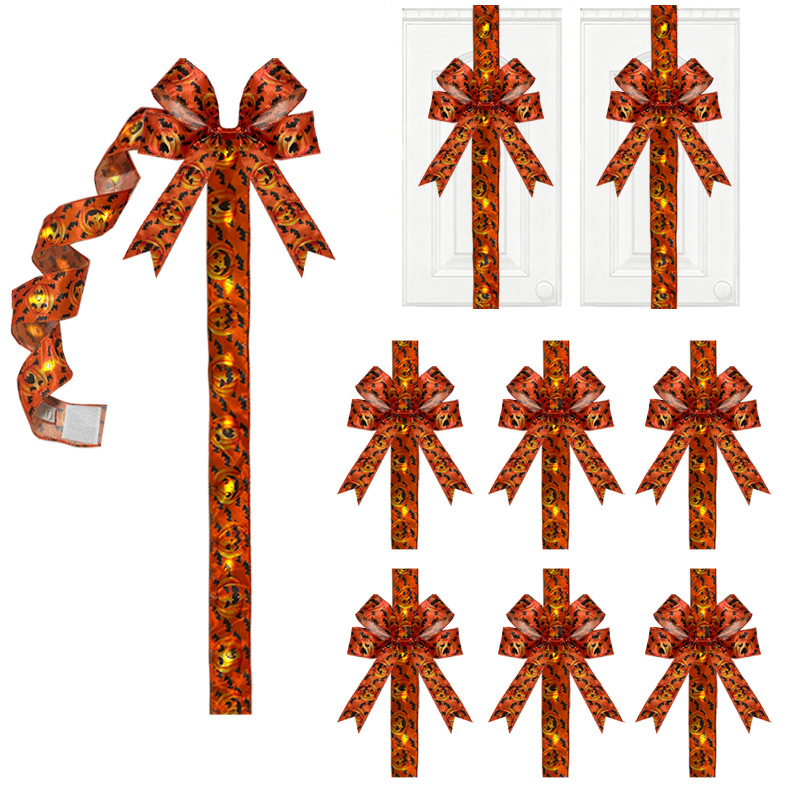 Light Up Halloween LED Bow Decoration