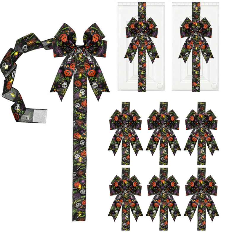 Light Up Halloween LED Bow Decoration