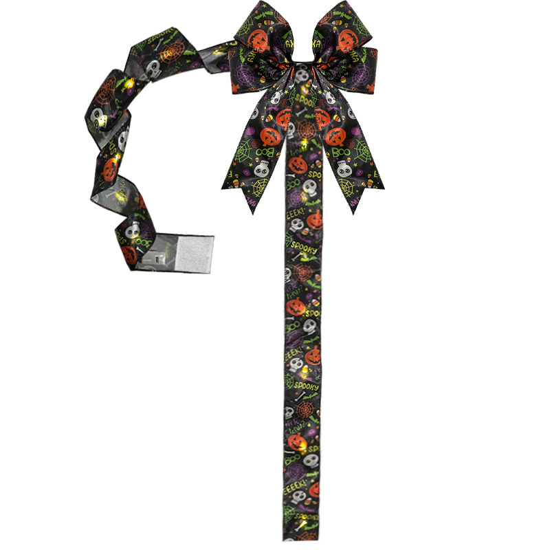 Light Up Halloween LED Bow Decoration