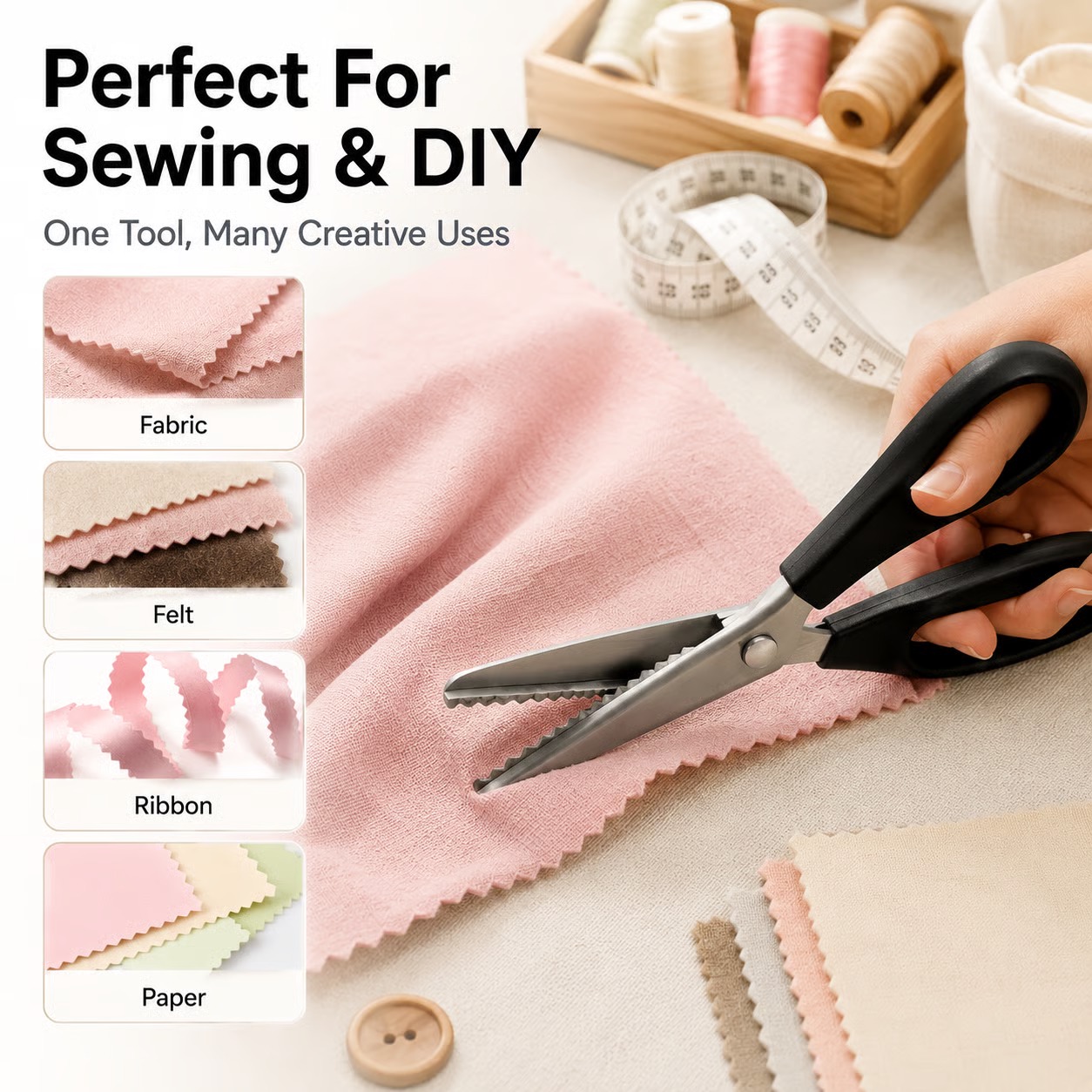 ✂️ Limited-Time 49% OFF – 5mm Zigzag Pinking Shears for Fabric & Crafts