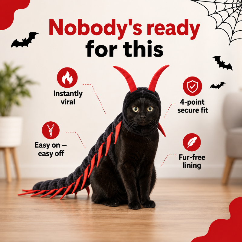 🎃 Creepy Centipede Pet Costume – Funny Halloween Outfit for Pets