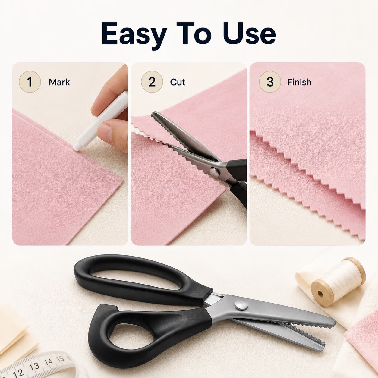 ✂️ Limited-Time 49% OFF – 5mm Zigzag Pinking Shears for Fabric & Crafts