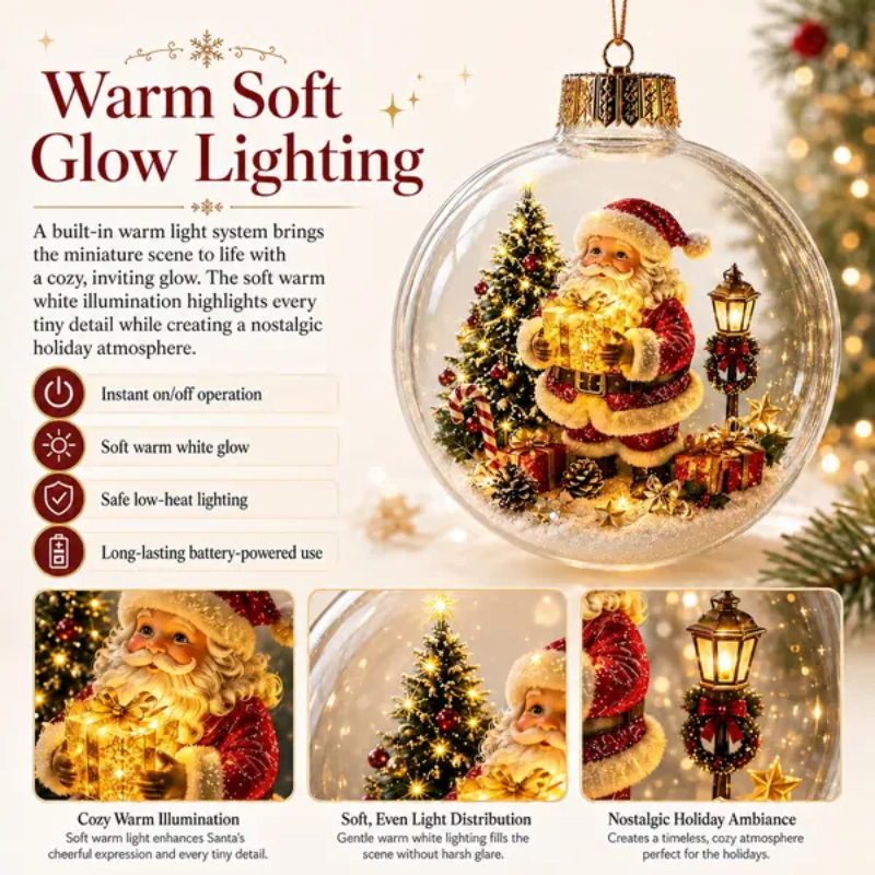 🎄Glowing Christmas Diorama Ornament – A Tiny Winter World in Your Hands