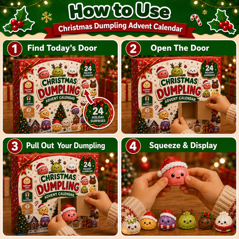 🎄Last Day🔥49% OFF| 🎄Christmas Dumpling Advent Calendar 2026 | 24 Days of Squishy Surprises🎁