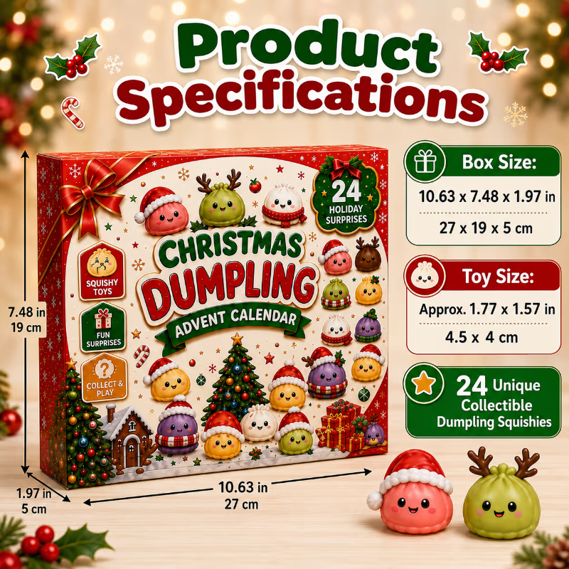 🎄Last Day🔥49% OFF| 🎄Christmas Dumpling Advent Calendar 2026 | 24 Days of Squishy Surprises🎁