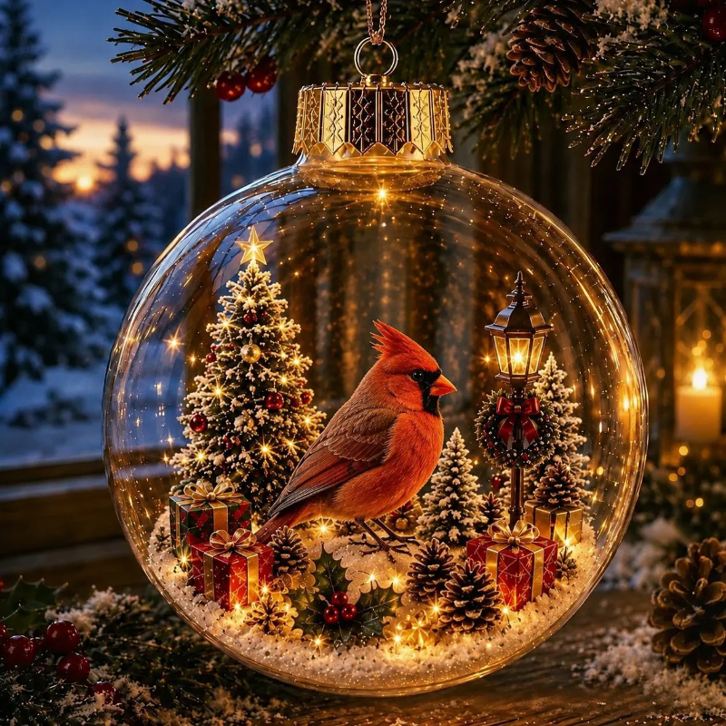 🎄Glowing Christmas Diorama Ornament – A Tiny Winter World in Your Hands