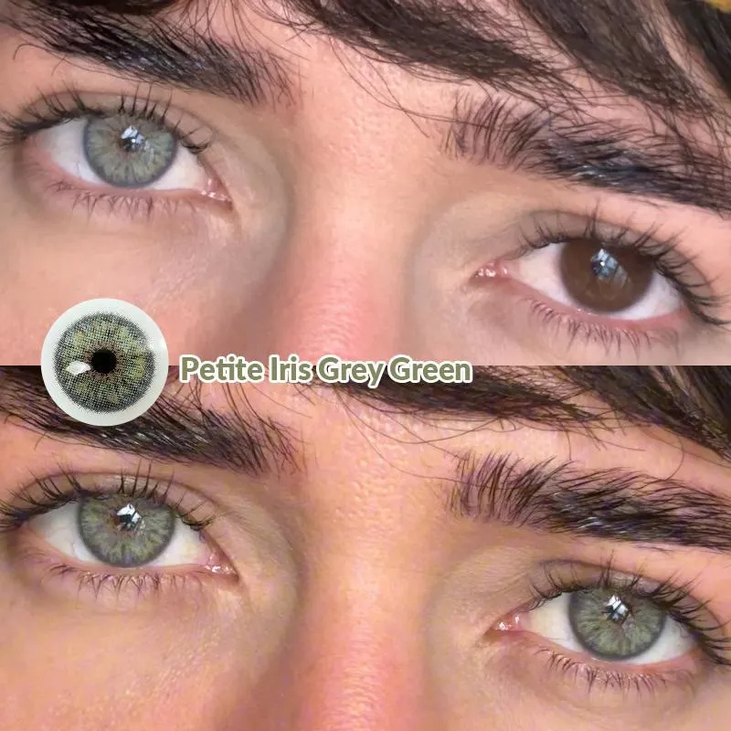 MYEYEBB Petite Iris Grey Green Prescription Colored Contact Lenses