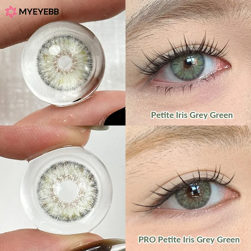 MYEYEBB Petite Iris Grey Green Prescription Colored Contact Lenses