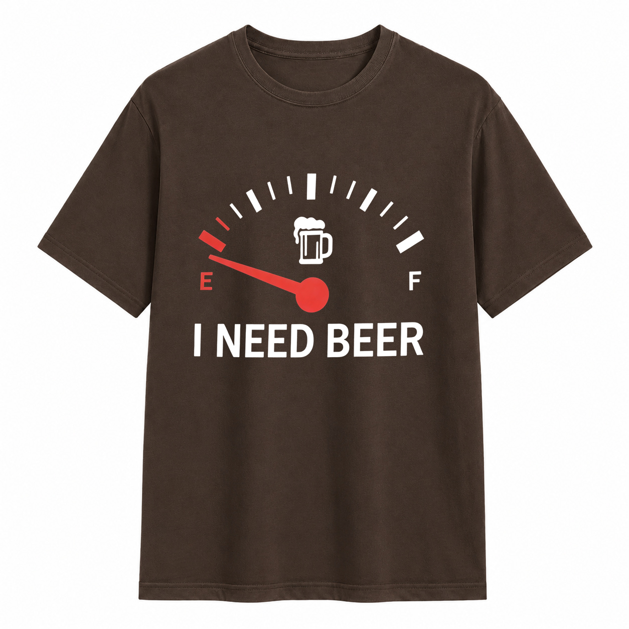 Low Fuel Gauge I Need Beer Funny Graphic T-Shirt