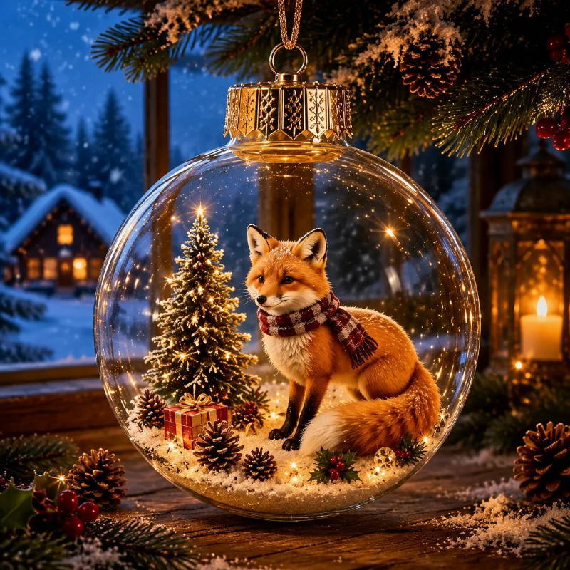 🎄Glowing Christmas Diorama Ornament – A Tiny Winter World in Your Hands