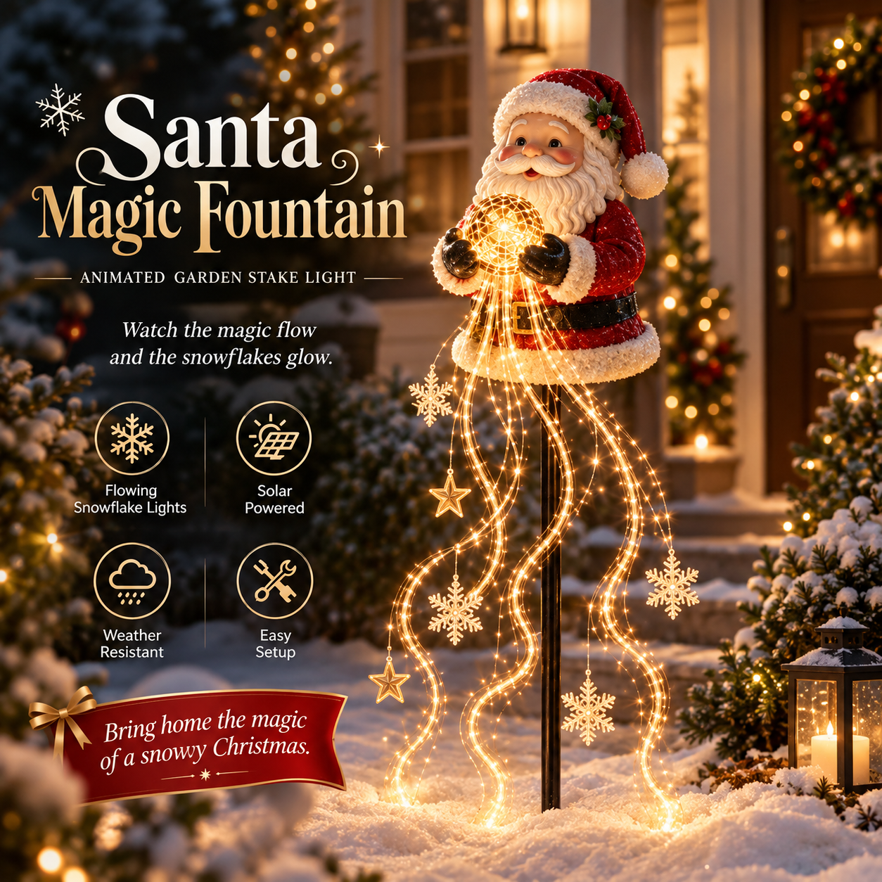 🎄Last Day🔥49% OFF| ⛄Snowman Magic Fountain‑Flowing Snowflake LED Christmas Garden Light❄️ | Waterproof | Outdoor Lawn Yard Holiday Decor