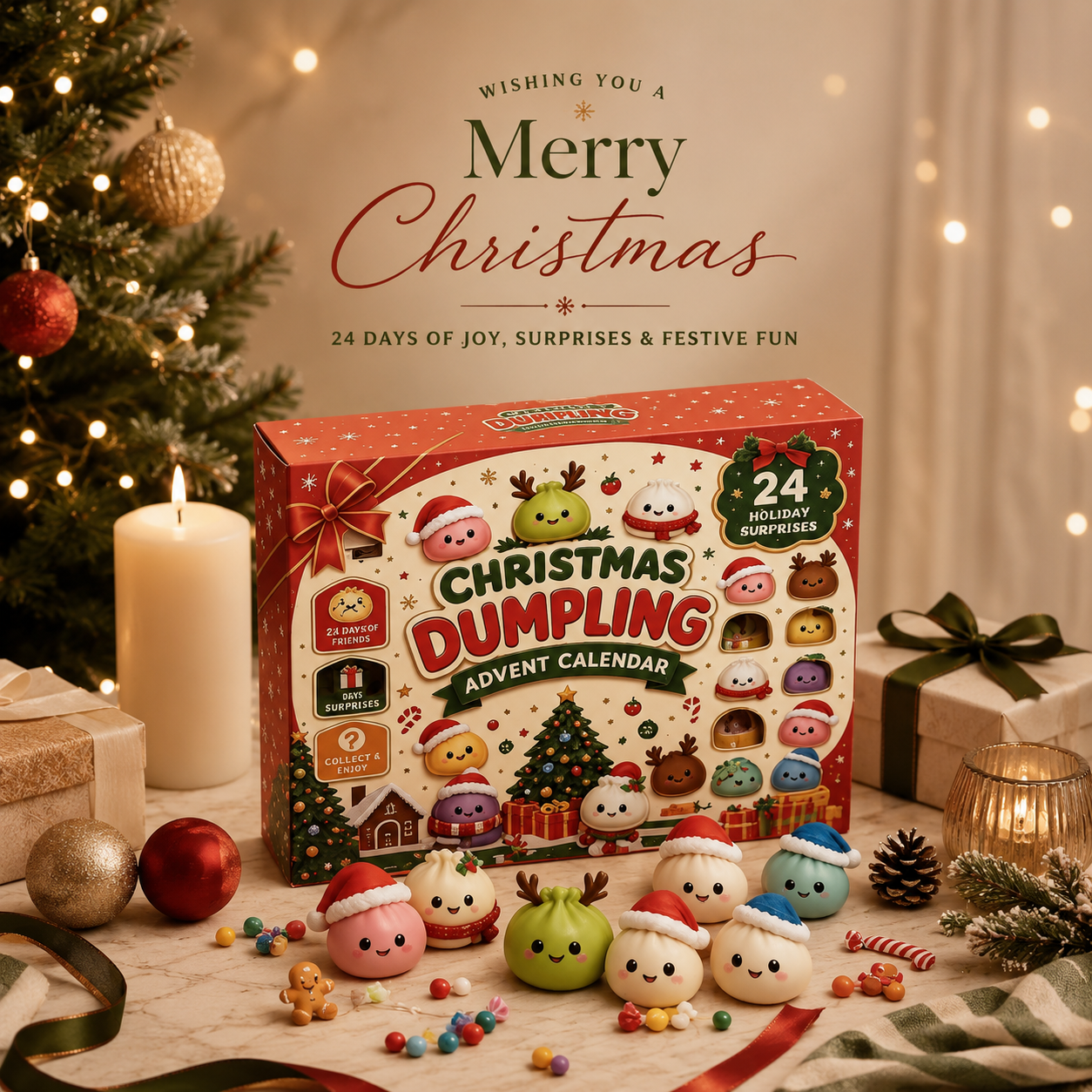 🎄Last Day🔥49% OFF| 🎄Christmas Dumpling Advent Calendar 2026 | 24 Days of Squishy Surprises🎁