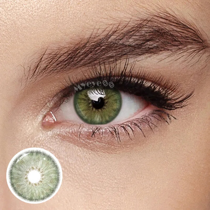 MYEYEBB Petite Iris Green Prescription Colored Contact Lenses