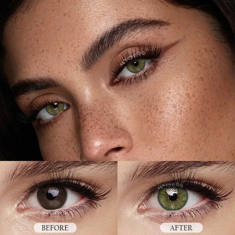 MYEYEBB Petite Iris Green Prescription Colored Contact Lenses