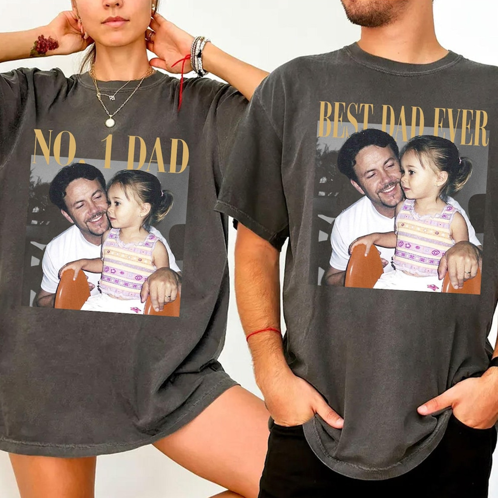 Personalized Best Dad Ever Vintage Dad Shirt With Kids Photo For Fathers Day Gift