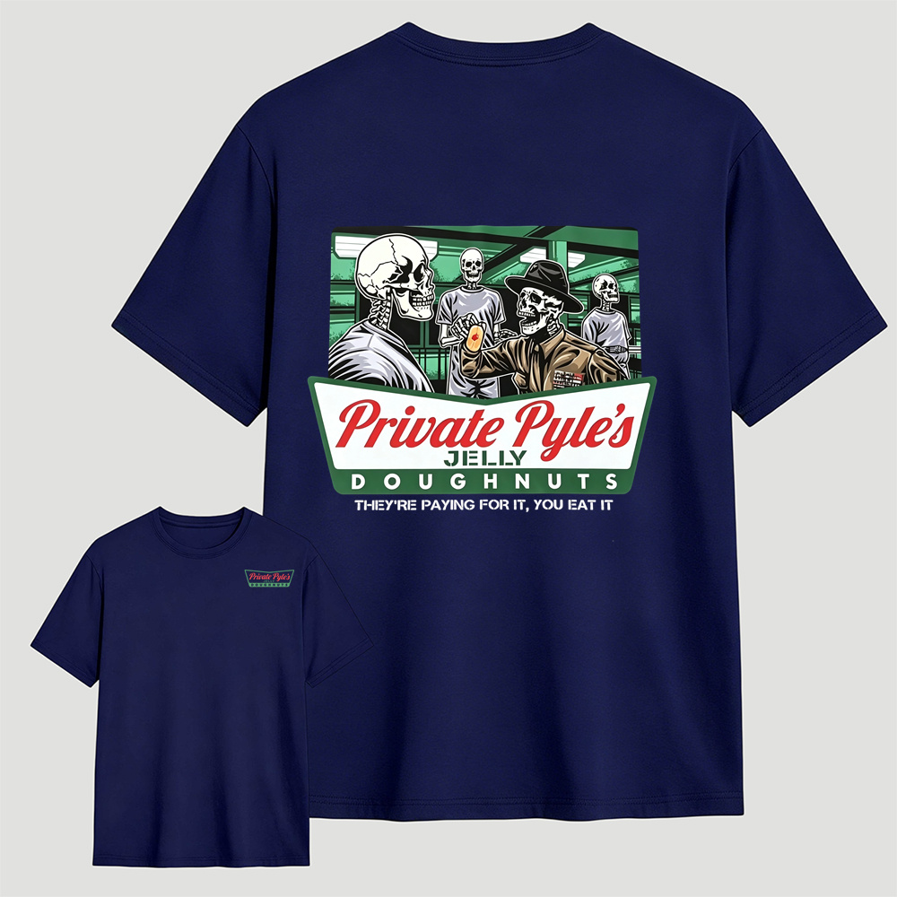 Private Pyle's Jelly Doughnuts Full Metal Jacket Skeleton Graphic T-Shirt
