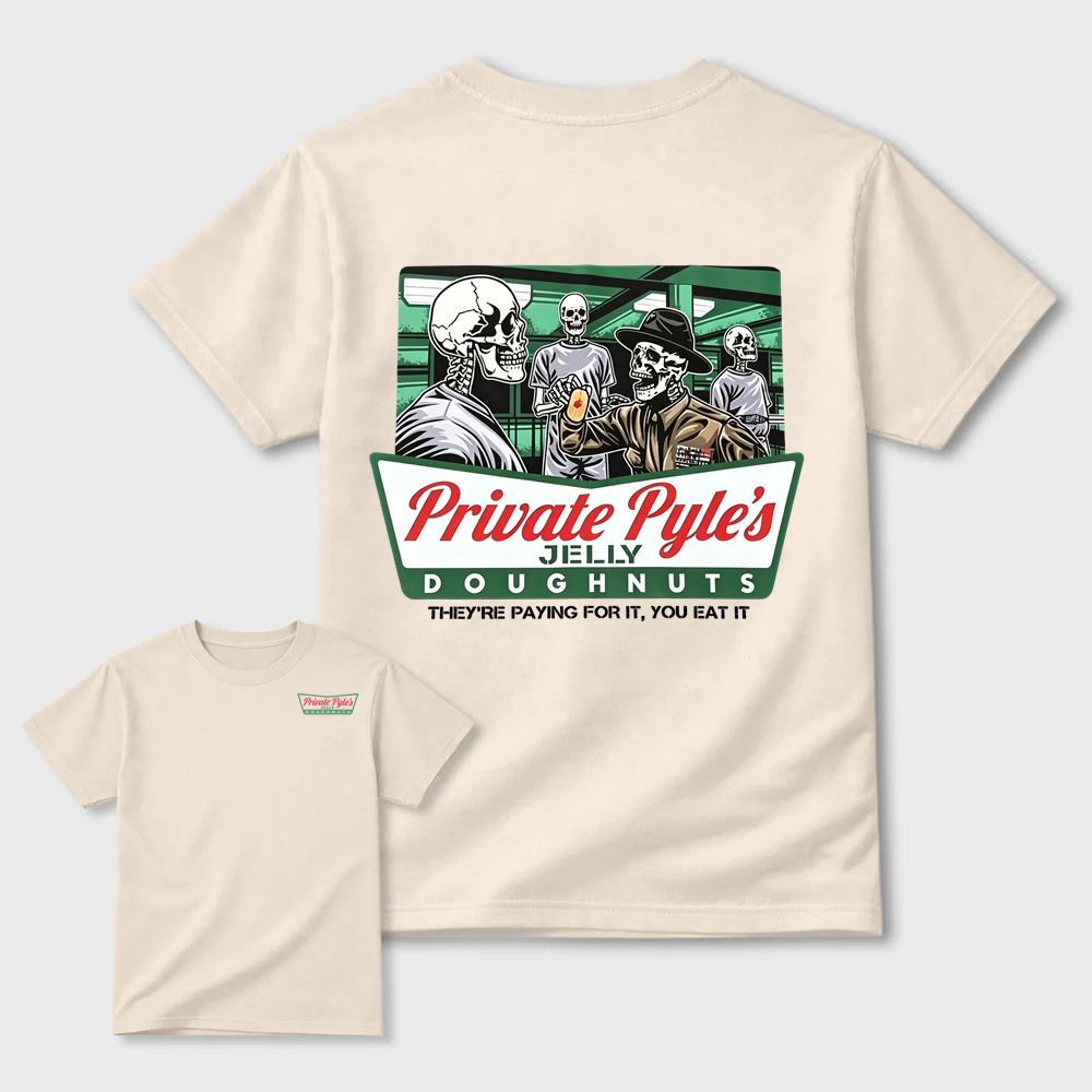 Private Pyle's Jelly Doughnuts Full Metal Jacket Skeleton Graphic T-Shirt