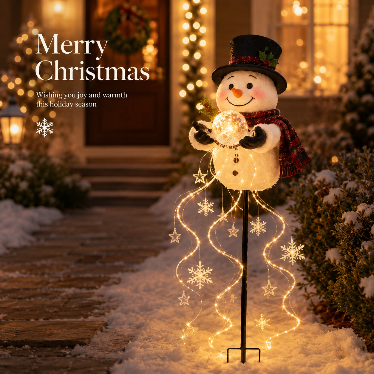 🎄Last Day🔥49% OFF| ⛄Snowman Magic Fountain‑Flowing Snowflake LED Christmas Garden Light❄️ | Waterproof | Outdoor Lawn Yard Holiday Decor