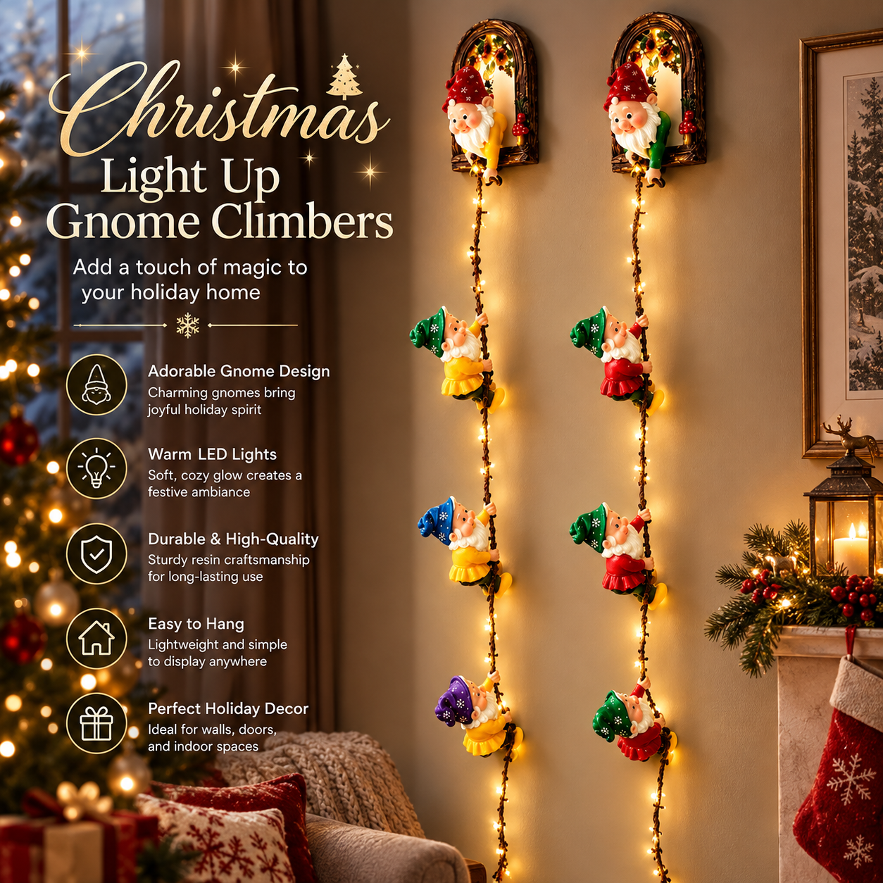 💥 LAST DAY 49% OFF - 🎄 Christmas Gnome String Lights  (📦Buy 2 Free Shipping)