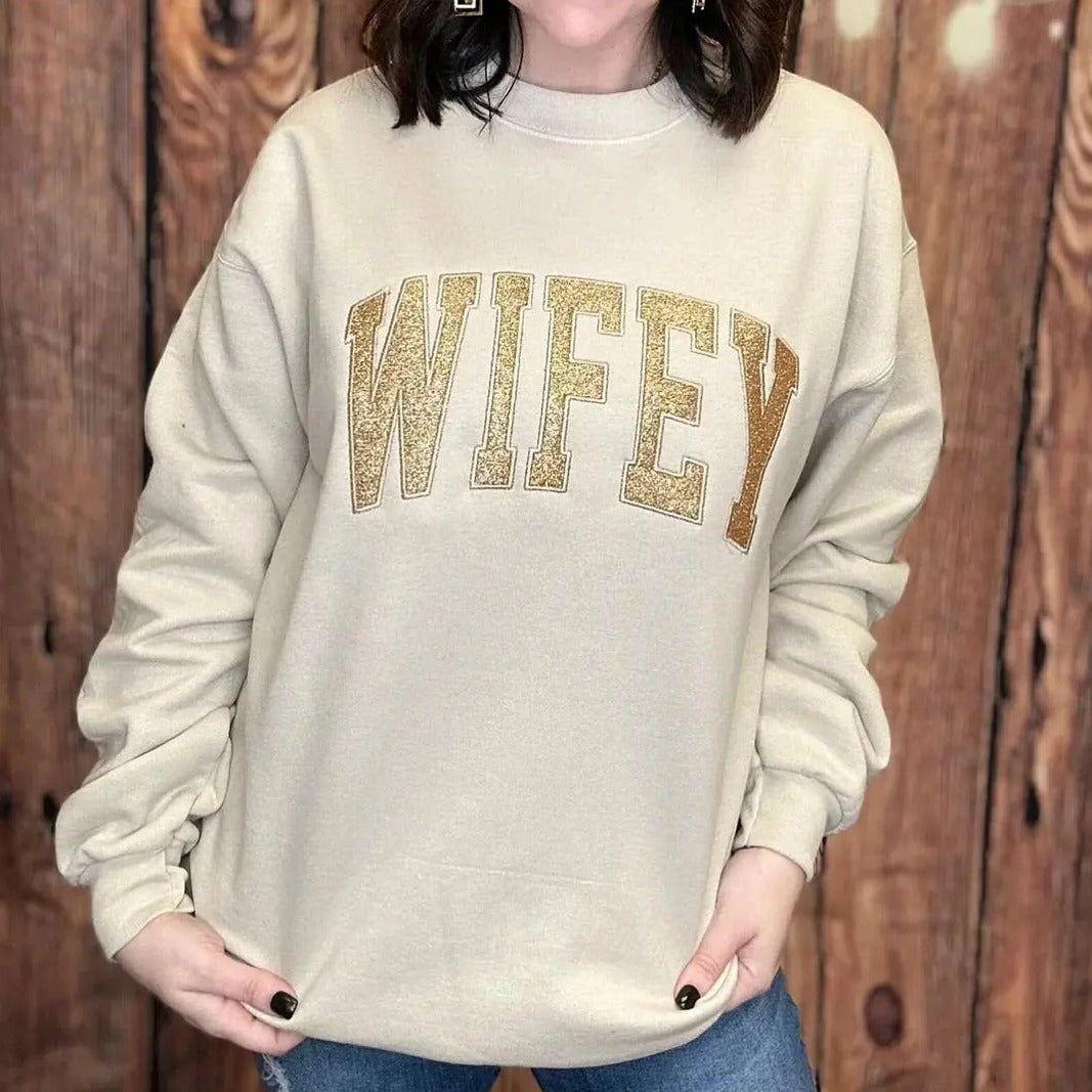 Custom Embroidered Glitter Vinyl MAMA Sweatshirt-Gift For Mom & Grandma Mother's Day Gift