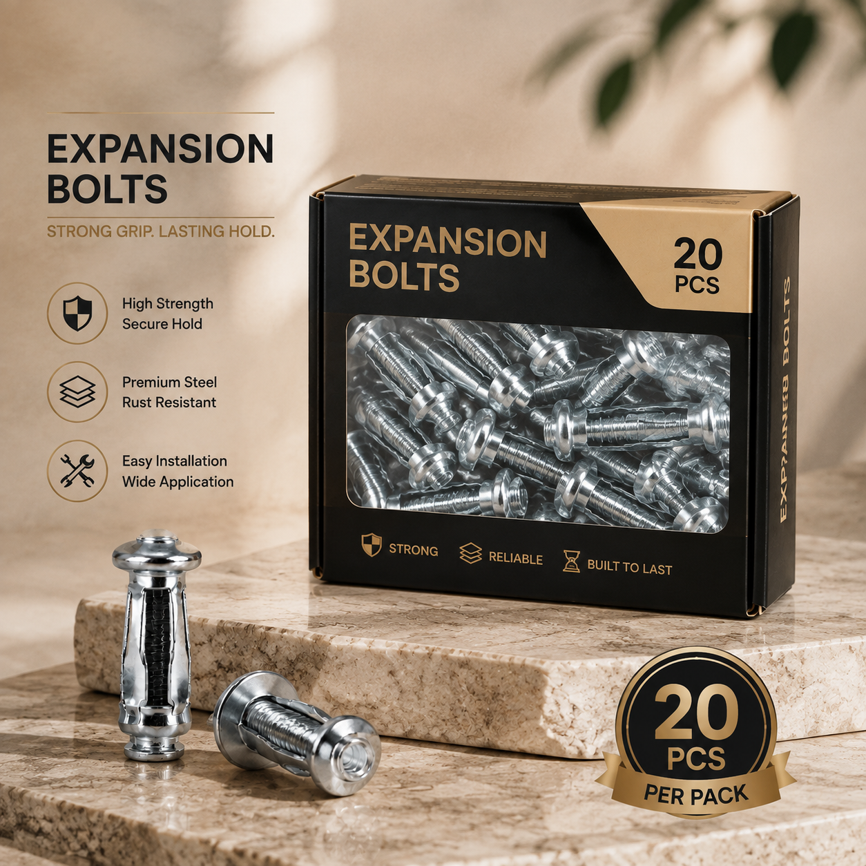 20‑Pack Hollow Wall Anchors with Screws, Cavity Fixing for Aluminum Cladding, Sheet Steel, Pipes & Thin Hollow Walls | Sold as Full Pack Only