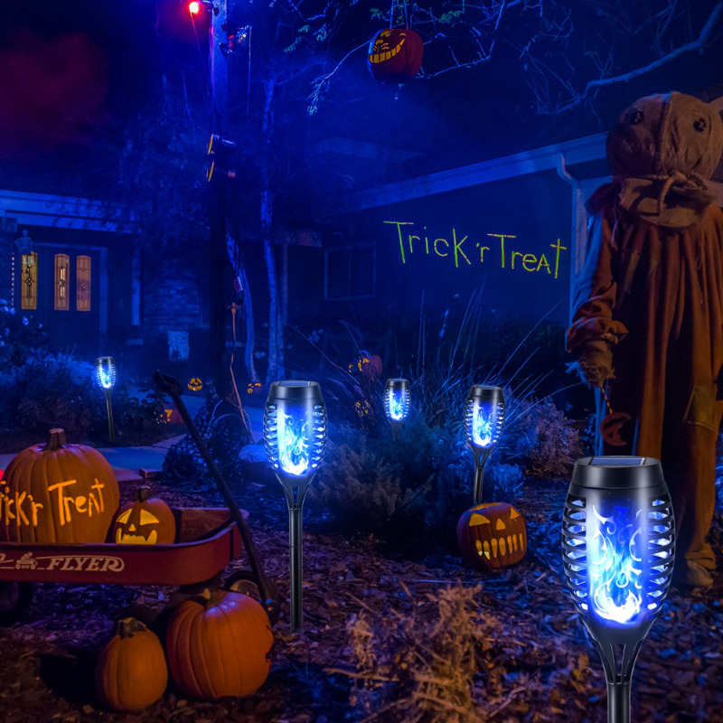 Halloween Outdoor Solar Flickering Flame Torch Lights Waterproof Garden Yard Pathway Decor	SKAZ018