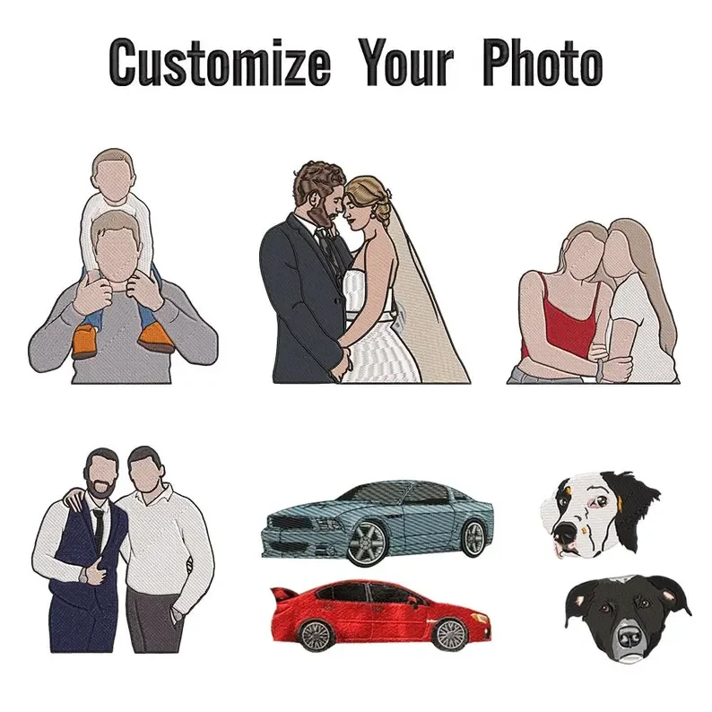 Personalized Embroidered Photo Couple LOVE Est Year Valentines Matching Couple Gift