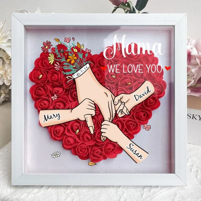 Family love blooms forever – Personalized flower box for mom and grandma with names