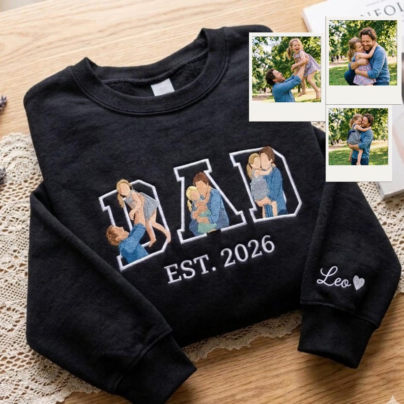 Custom Family Embroidered Sweatshirt – Personalized Mother’s Day Gift for Mom & Dad