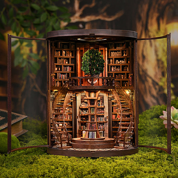 Wisdom Rings Library 3D Wooden Puzzle Gift For Diy Fans Book Reader Birthday Christmas Gift