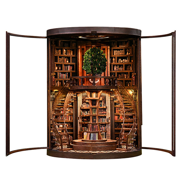 Wisdom Rings Library 3D Wooden Puzzle Gift For Diy Fans Book Reader Birthday Christmas Gift